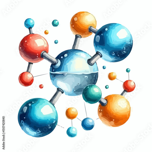 three-dimensional image of atoms forming molecules 10