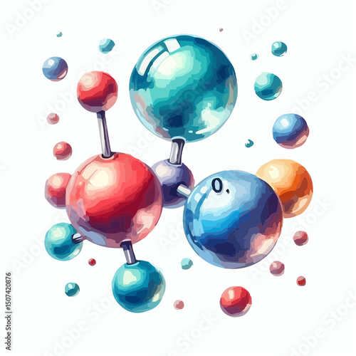 three-dimensional image of atoms forming molecules 9