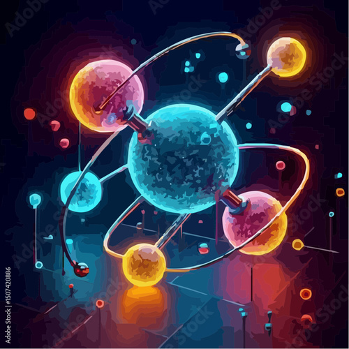 three-dimensional image of atoms forming molecules 6