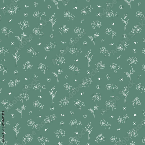 Beautiful floral pattern in small flowers. Small floral flowers. Seamless pattern background. Ditsy print. Floral seamless background. Elegant flowers template for wall decor, wallpaper, cards.
