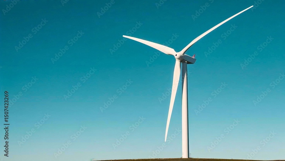 wind turbine against blue sky wind turbine against blue sky