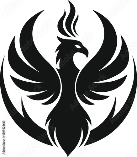phoenix fly silhouette icon on  vector illustration 
