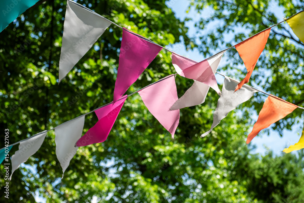Vibrant, festive garland for cheerful, colorful celebrations.
