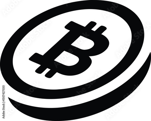 bitcoin vector silhouette logo icon