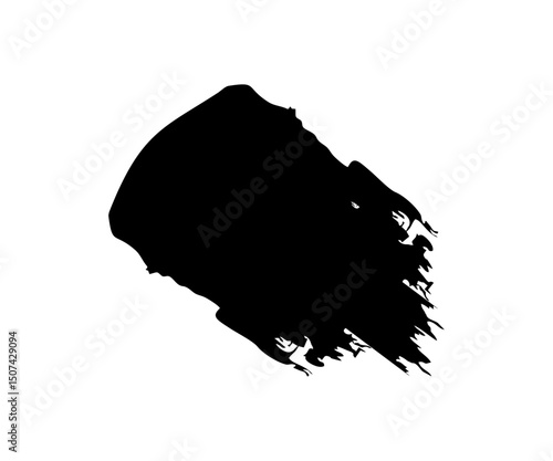 Black paint, ink brush stroke, brush, line or texture. Ink smudge abstract shape vector design and illustration.
