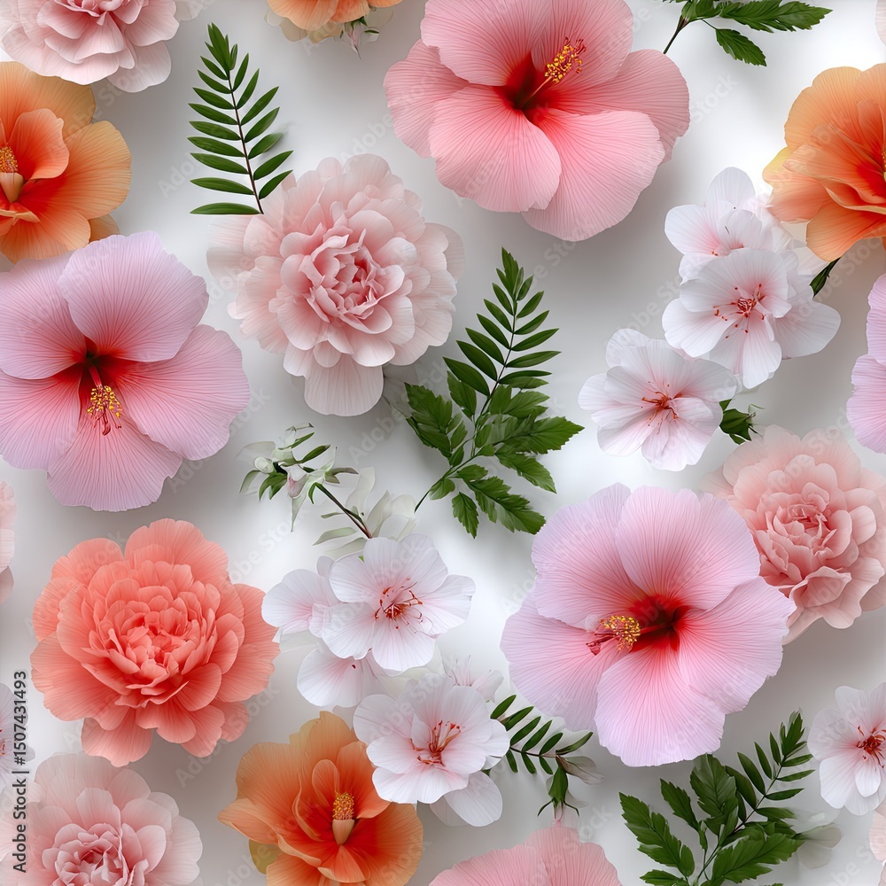 custom made wallpaper toronto digitalLarge pastel flowers in shades of peach and yellow create a vibrant pattern perfect for stylish apparel or home decor projects SEAMLESS PATTERN