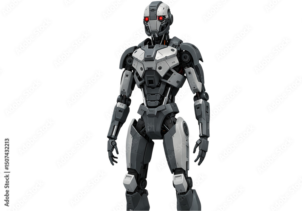 Futuristic Robot: Posable Figure in Gray and Black Futuristic Robot: Posable Figure in Gray and Black