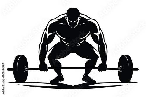 Strongman Weightlifting Silhouette Design