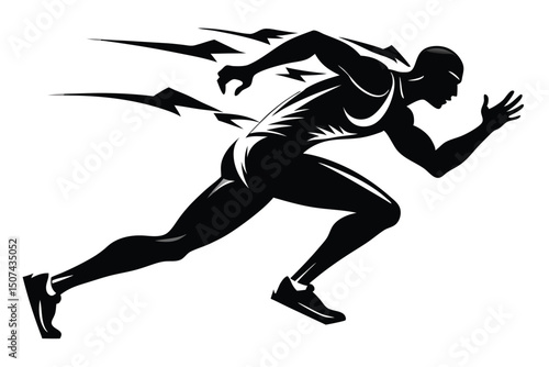 Fast Runner Silhouette Speed Power Athlete