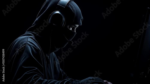 Call Center Scam Hacker Caught in Action – High-Resolution Cinematic Zoom