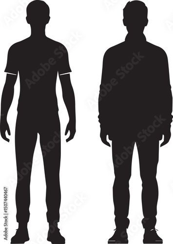 Man Standing silhouette vector isolated 