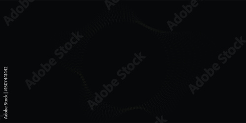 Abstract gold particle design on black background. A striking abstract design featuring a swirling pattern of gold particles against a pure black backdrop.