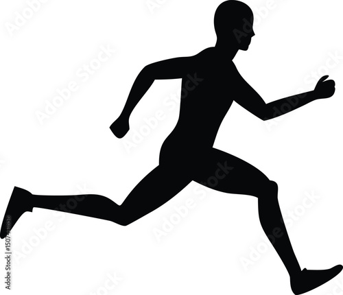 Running Man Silhouette Sport Fitness Icon