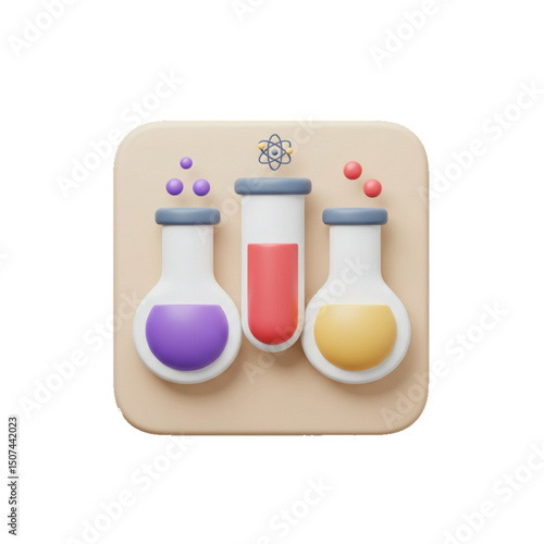 Colorful lab flasks.