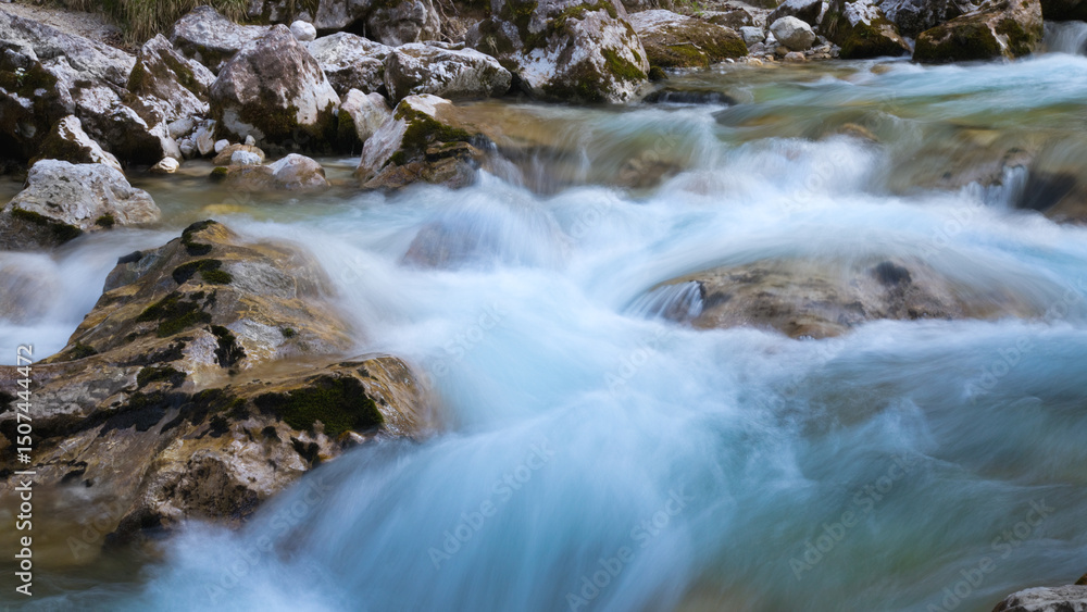 Clear water in the river with rocks Clear water in the river with rocks
