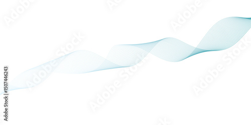 Abstract vector background with blue wavy lines. Blue wave background. Blue lines vector illustration. Curved wave. Abstract wave element.	