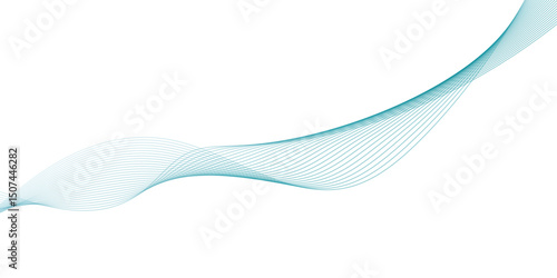 Abstract vector background with blue wavy lines. Blue wave background. Blue lines vector illustration. Curved wave. Abstract wave element.	