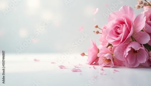 Perfect pristine white surface ideal for cosmetics, light, bright, minimal