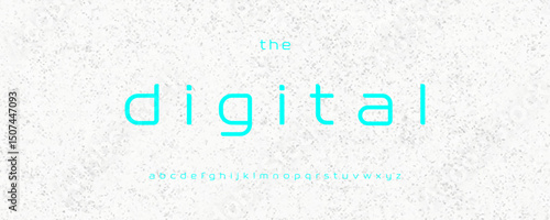 Cyber neon alphabet, futuristic glowing sans serif letters, digital sci-fi font for immersive UI logo, high-tech branding visuals, modern XR typography, modern typographic design. Vector typeset.