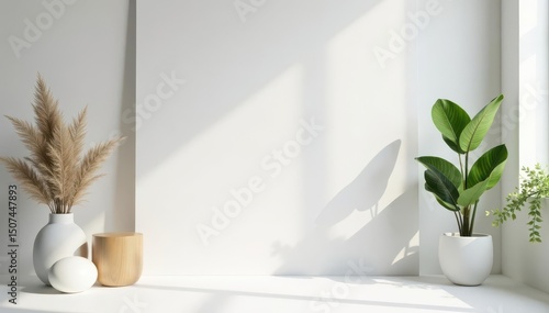 Clean, minimalist white backdrop for product display, jar, backdrop