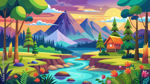 Beautiful! If you want, I can help you turn that description into a vivid vector art prompt or expand it into a poetic paragraph for creative projects. Would you like me to?