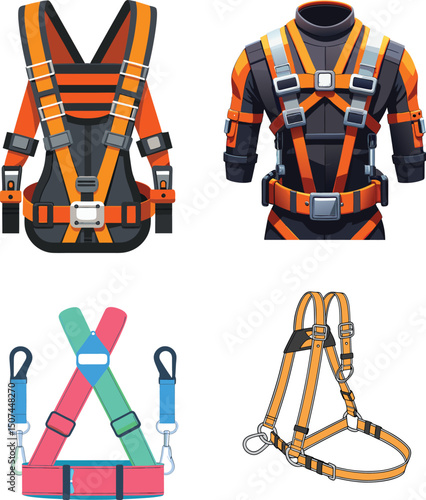 Safety Belts & Full Body Harnesses for Construction Workers. 