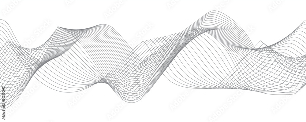 Abstract gray lines wave curve motion on white background. Vector Illustration. Abstract line art vector. Abstract frequency sound wave lines and twisted curve lines. Abstract gray lines wave curve motion on white background. Vector Illustration. Abstract line art vector. Abstract frequency sound wave lines and twisted curve lines.