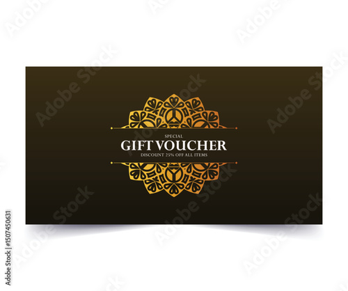 Luxury gold gift voucher template