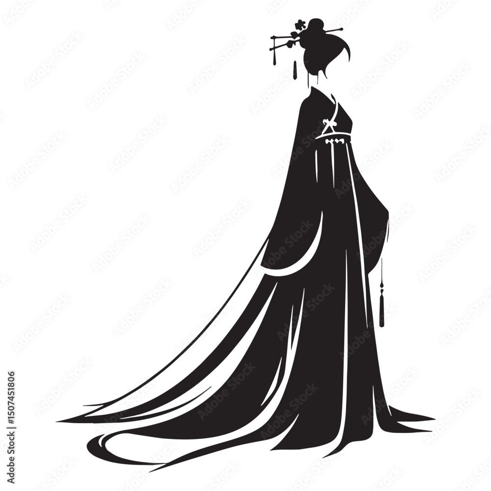 Simplified Hanfu silhouette vector outline – Hanfu silhouette – Hanfu vector – Hanfu illustration – ladies dress silhouette – silhouette of Hanfu
Simplified Hanfu silhouette vector outline – Hanfu silhouette – Hanfu vector – Hanfu illustration – ladies dress silhouette – silhouette of Hanfu