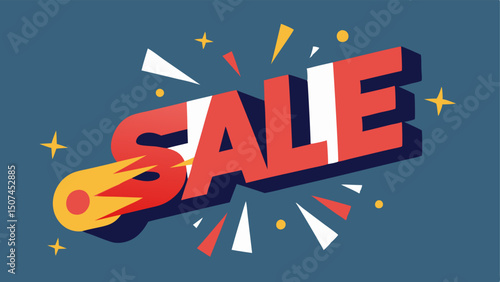 Firecracker SALE The letters of SALE are designed to resemble firecrackers with sparks flying off and small explosions illustrated around the text.