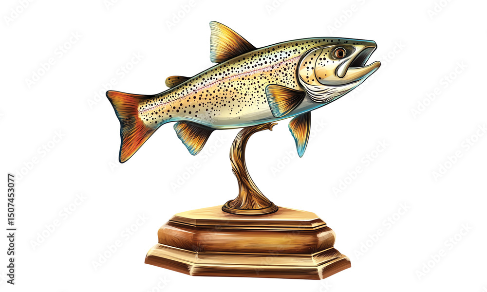 Naklejka premium Fishing trophy isolated on transparent or white background