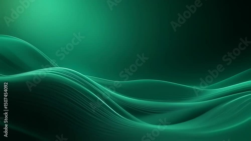 Emerald Green Abstract Waves: A Dynamic Visual Journey