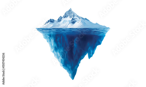 Iceberg isolated on transparent or white background, clipping path ,png 