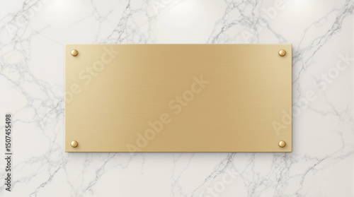 Gold plaque with a white background. The plaque is empty. There are no words on the plaque
