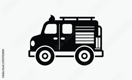 Fire Truck Silhouette Icon