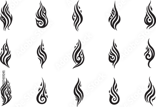  Tribal Dragon Tattoo's Design  vector