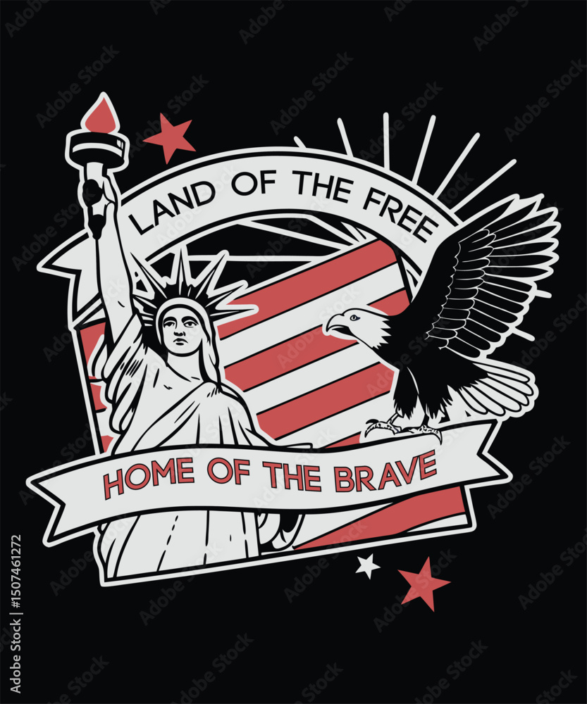 Independence Day Celebration Vector Design with American Flag and Patriotic Elements Independence Day Celebration Vector Design with American Flag and Patriotic Elements
