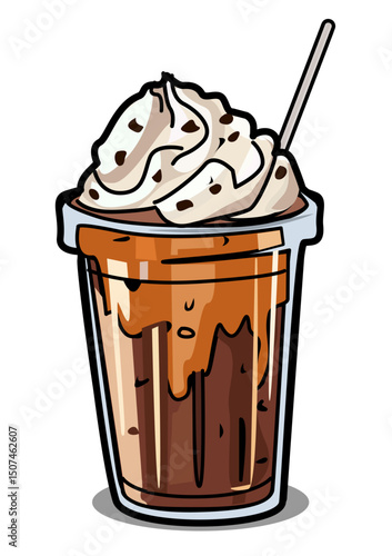 illustration of a caramel ice cream