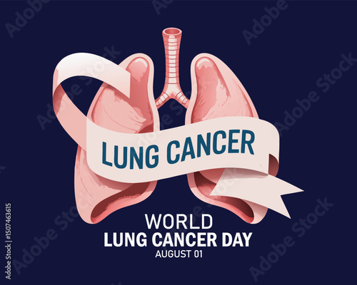 World Lung Cancer Day. World Lung Cancer Day Creative Concept Vector Illustration.