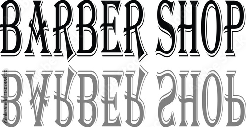 Barber shop sign showing a stylish and vintage design with drop shadow