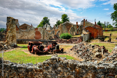 Oradour-sur-Glane, martyred village of Second World War, ruin from June 10, 1944, near Limoges, caused by a detachment of 1st battalion of Panzergrenadier regiment belonging to SS division Das Reich