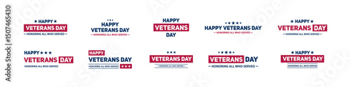 Veterans day banner. Vector banner honoring usa veteran. Isolated veteran day template sign.
