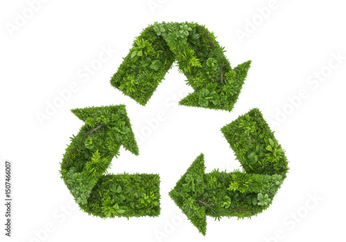 Green recycle symbol isolated on transparent background