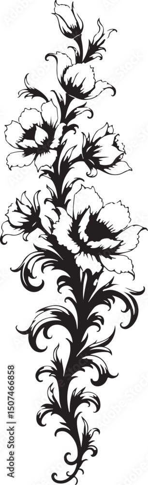 Obraz premium floral Ornate Tattoos Damask Medallion Stencil vector design