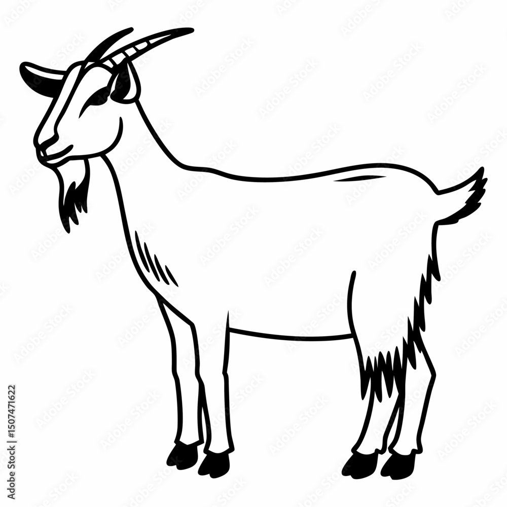 Fototapeta premium goat on white background