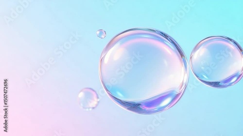 Wallpaper Mural Airy Orb Fantasy: Translucent spheres float gracefully against a gradient backdrop, the subtle play of light and color creating an ethereal, serene atmosphere Torontodigital.ca