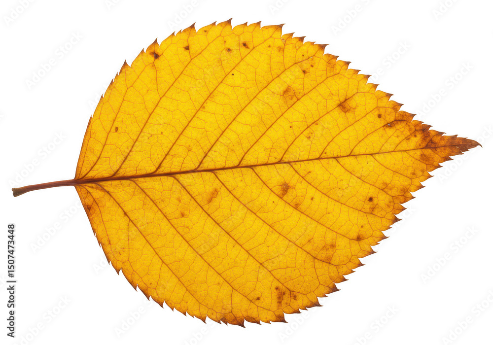 Yellow leaf isolated on transparent background Yellow leaf isolated on transparent background