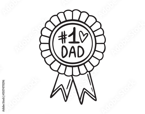 best dad prize medal for daddy. happy fathers day concept icon doodle hand drawn. 