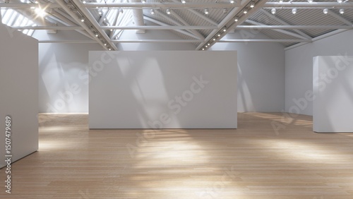 Sunlit Empty Gallery Space