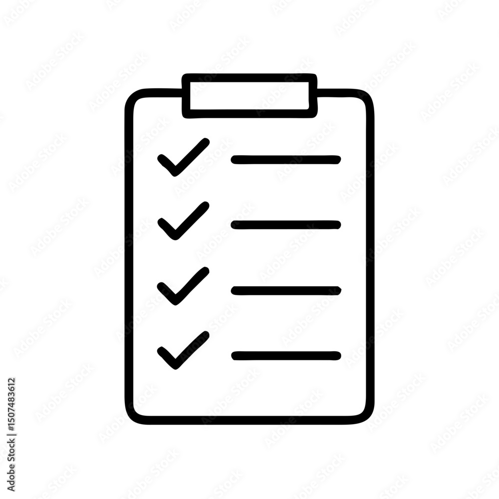 Checklist illustration with checkmarks for task organization Checklist illustration with checkmarks for task organization